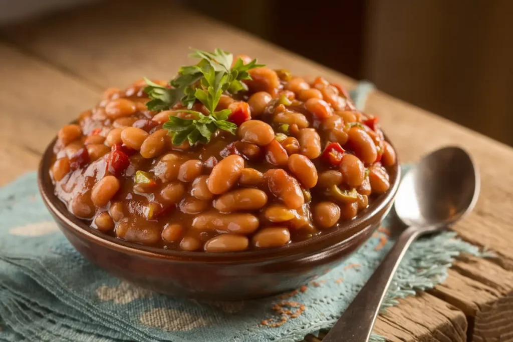 Enhancing canned baked beans with added ingredients and spices