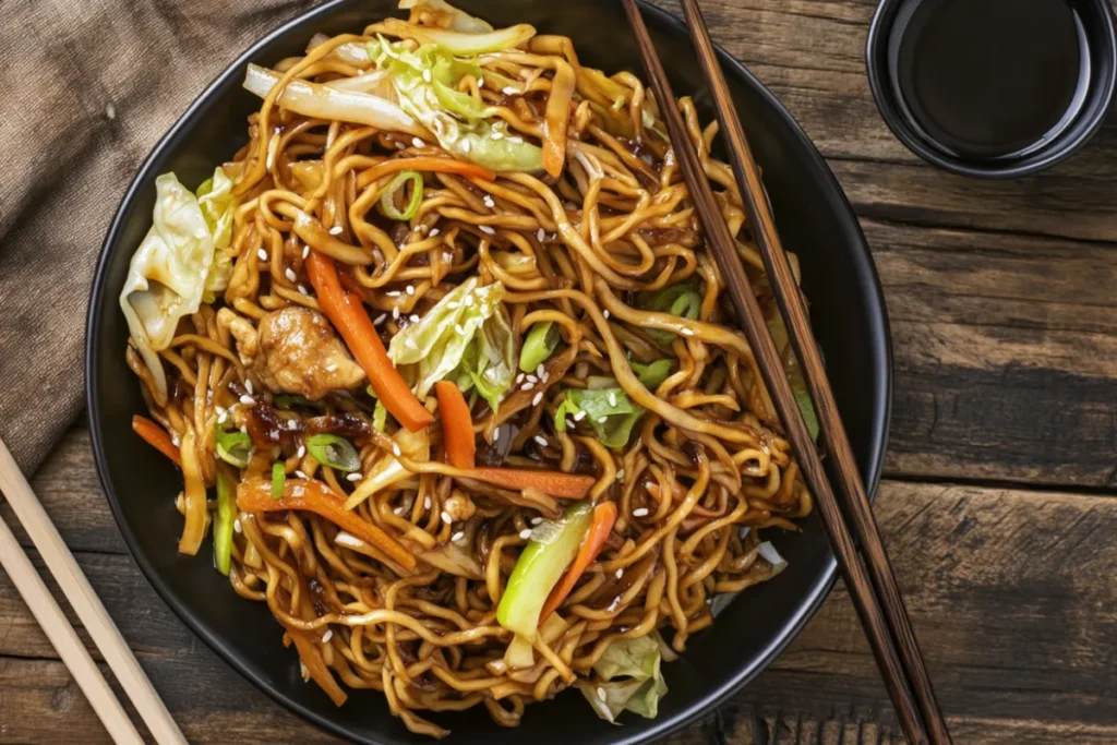 What type of noodles are used in Yakisoba?