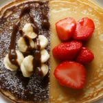 Buckwheat and regular pancakes side by side