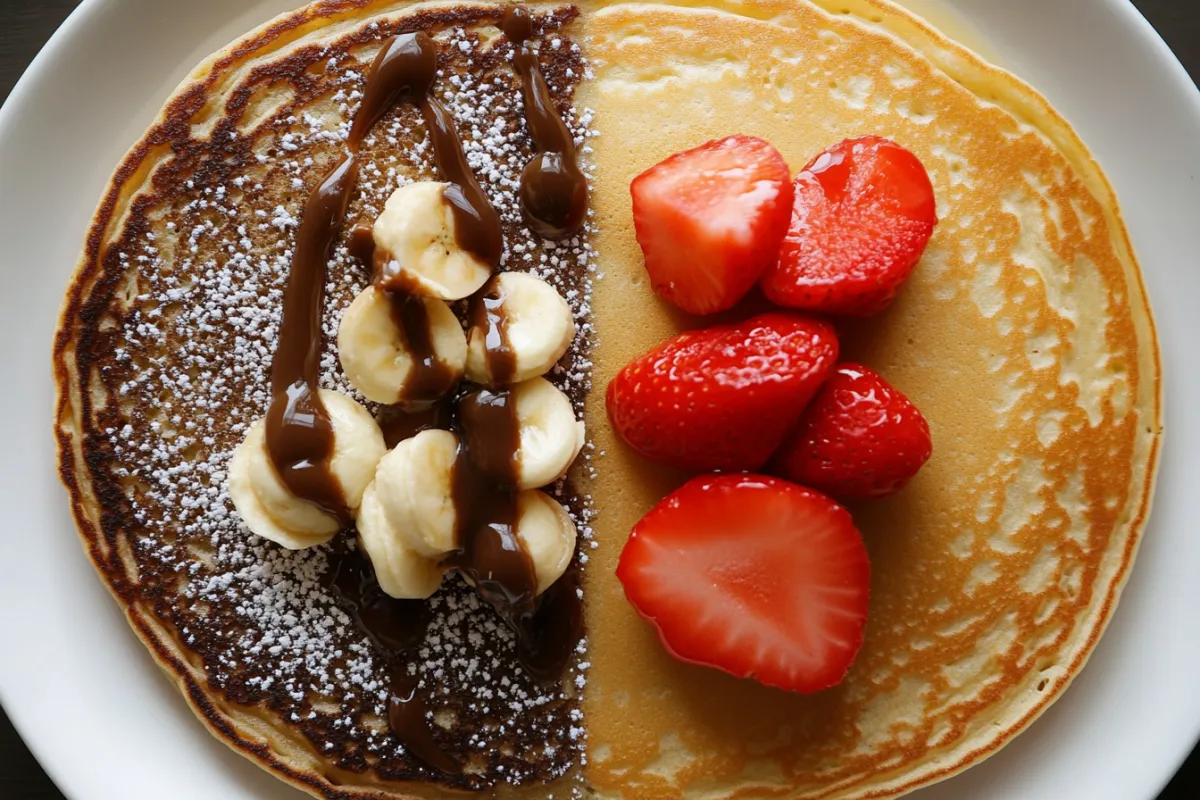 Buckwheat and regular pancakes side by side