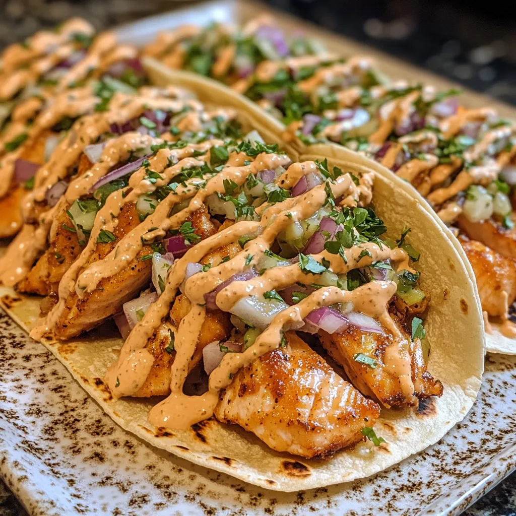 Crispy BBQ Salmon Tacos