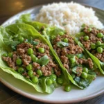 Ground Beef Lettuce Wraps with Snap Peas