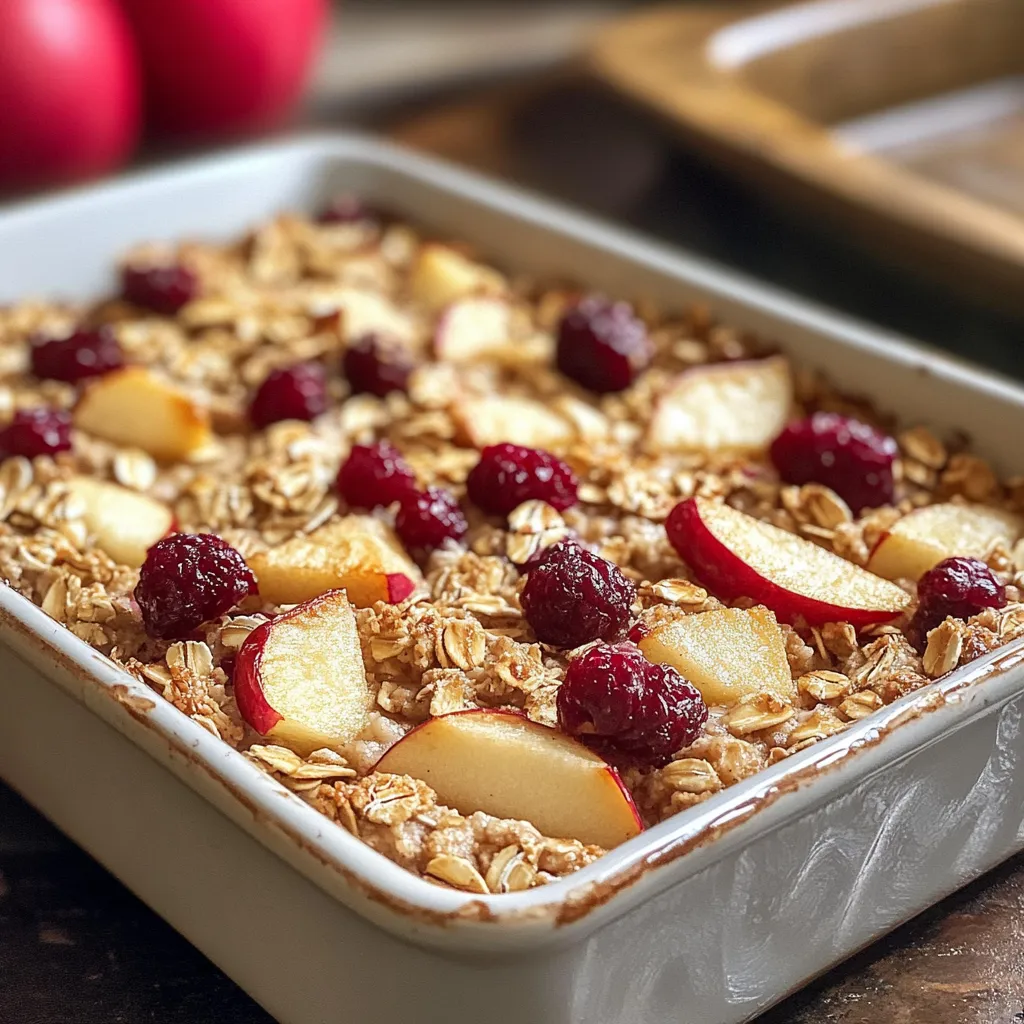 High-Fiber Apple-Cranberry Baked Oats