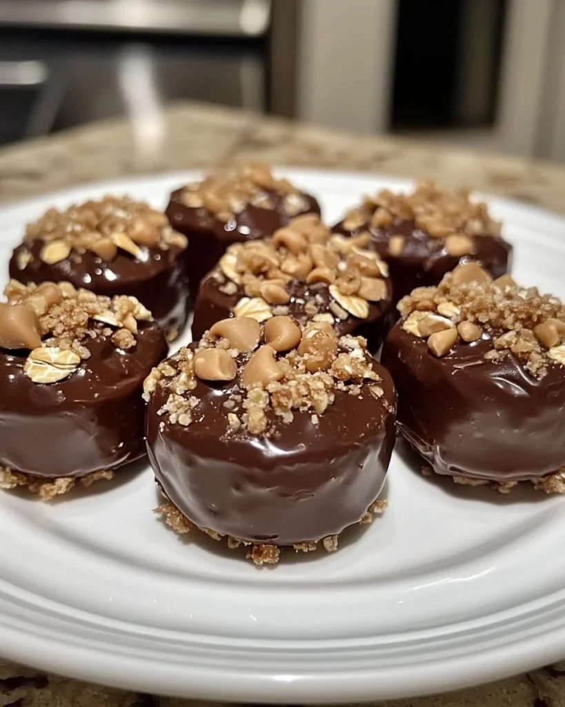 No-bake Nutella oatmeal bites made with oats and chocolate spread.